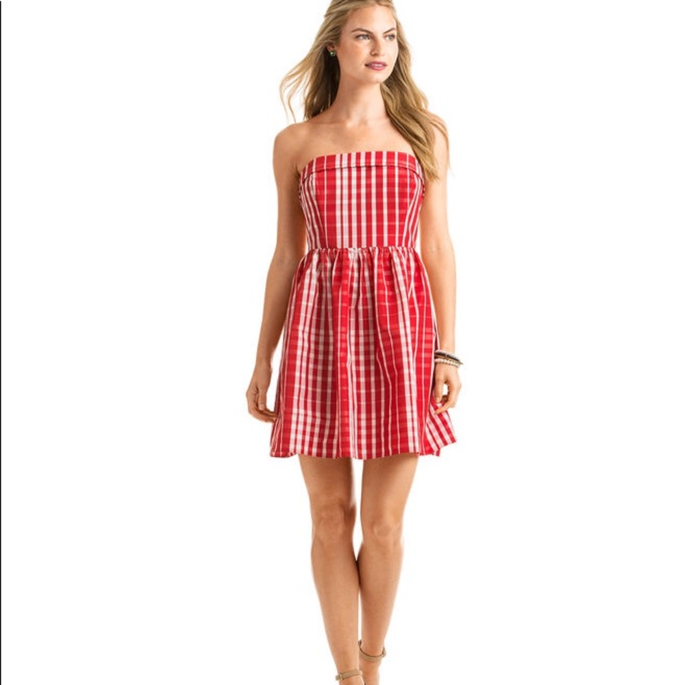 ❤️❤️❤️VineyardVines Strapless Gingham Dress